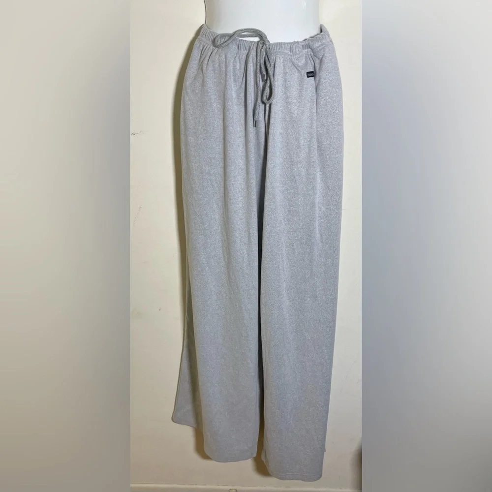 Sz L(8-10) ladies Shein Gray Wide-Leg Sweatpants with pockets &drawstring fleece - Picture 6 of 11